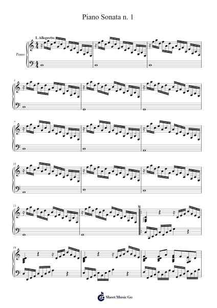 Piano Sonata No. 1 Sheet Music by Morkirk Yeneil-Arr.Gasper Inlot