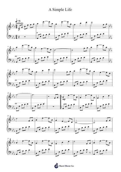 A Simple Life Sheet Music by Brian Crain-Arr.Cookien Dolckens