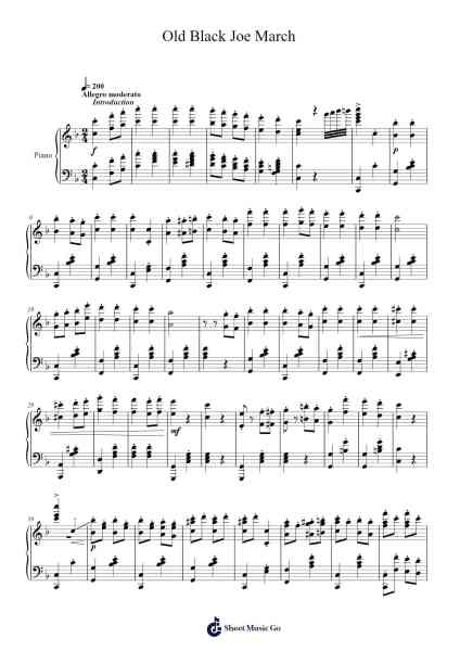 Old Black Joe March Sheet Music by Unknown-Arr.Kerniei Judkell