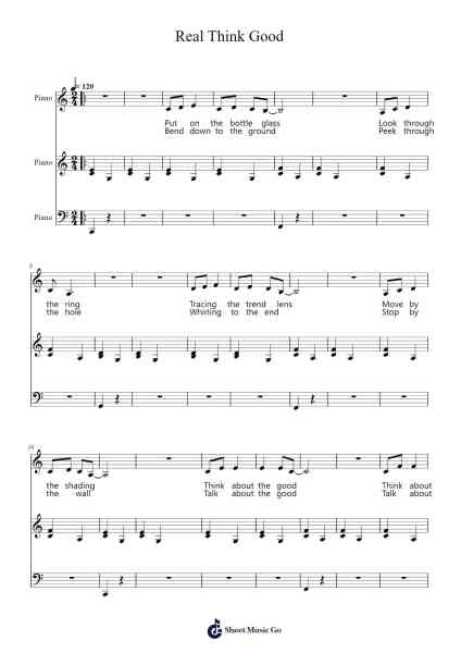 Real Think Good Sheet Music by Joyce Yang-Arr.Curwilde Perwin