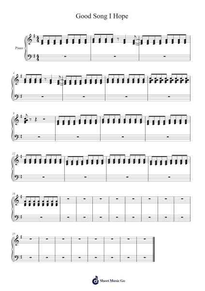 Good Song I Hope Sheet Music by -Arr.Zimgus Jackfred