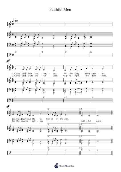 Faithful Men Sheet Music by Twila Paris-Arr.Zaharte Whlith