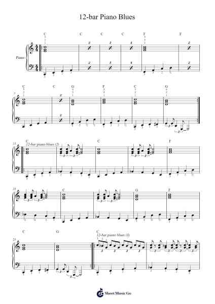 12-bar Piano Blues Sheet Music by crize2foi-Arr.Muthia Upsay