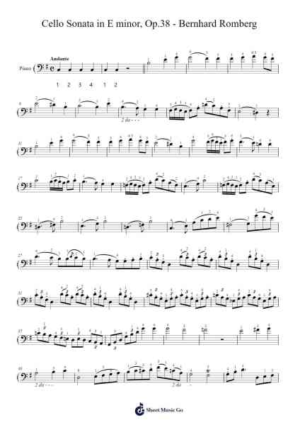 Cello Sonata in E minor, Op.38 - Bernhard Romberg Sheet Music by Bernhard Romberg-Arr.Hulking Chilmund