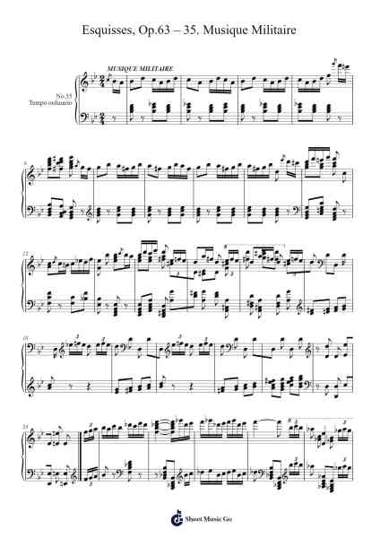 Esquisses, Op.63 No. 35 "Musique Militaire" Sheet Music by Charles-Valentin Alkan-Arr.Mattbart Stephy