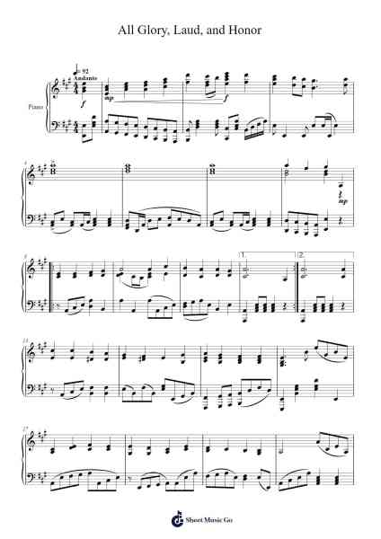 All Glory, Laud, and Honor Sheet Music by Melchior Teschner-Arr.Yerleen Virdean