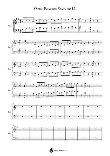 Oscar Peterson Exercice 12 Sheet Music by nelsinhopiano-Arr.Beardfaithe Kirkbia