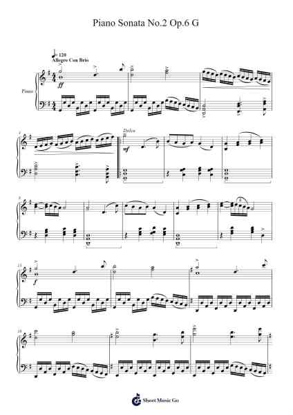 Piano Sonata No. 2 in G Minor, Op. 6 Sheet Music by Louiegan Olry-Arr.Clarknence