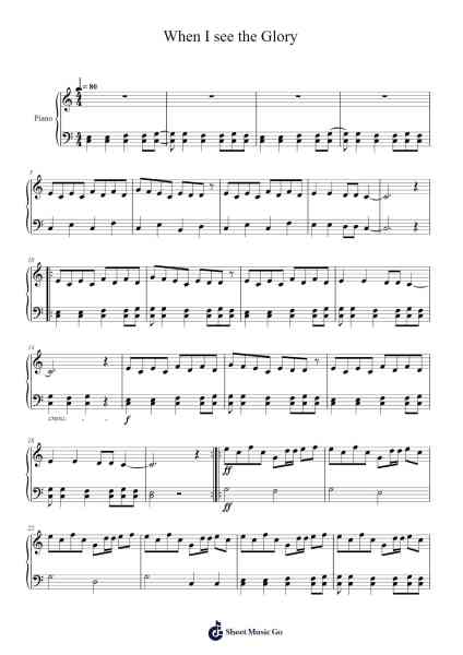 When I see the Glory 樂譜由 Kegan Wood - 編曲 Walshses