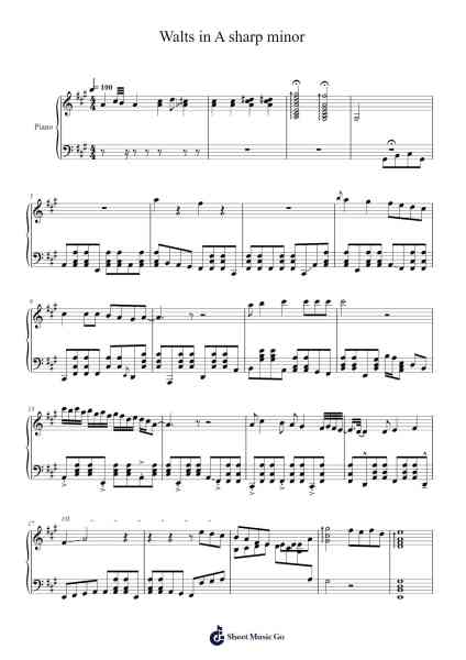 Waltz in A-flat Major, Op. 69, No. 1 Sheet Music by Charlie Townsend-Arr.Huxver Birdnee