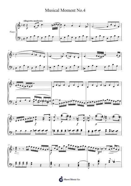 Musical Moment No. 4 in E Minor, Op. 16 Sheet Music by FerbFlynn1798-Arr.O'Neilgrey