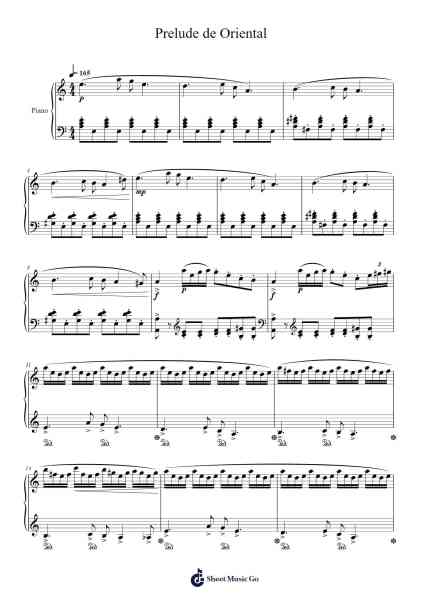 Prelude "Oriental" Sheet Music by ekakofi07-Arr.Wanje Phoefra