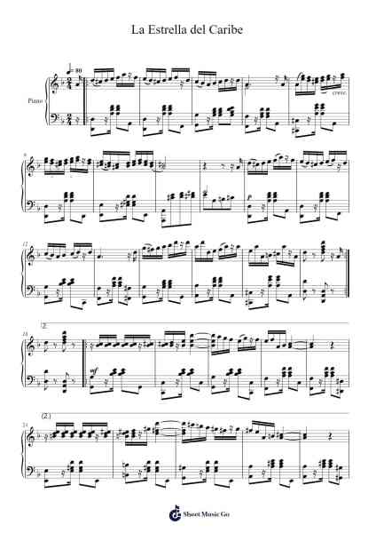 La Estrella del Caribe Sheet Music by Luis Antonio Calvo-Arr.Bridrian