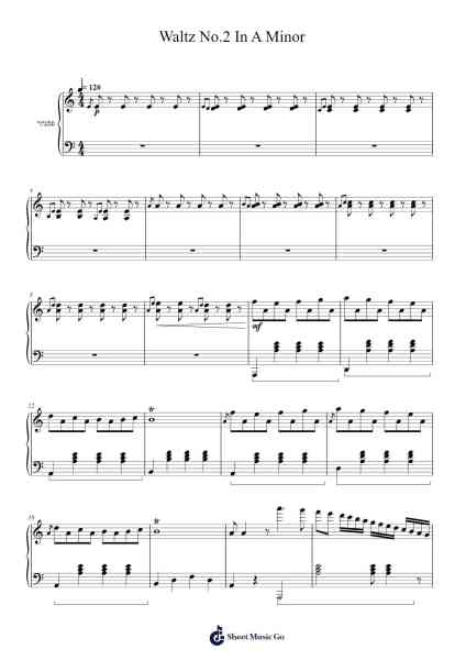 Waltz No. 2 in A Minor Sheet Music by Hilel Cohen-Arr.Nelljean Jorking