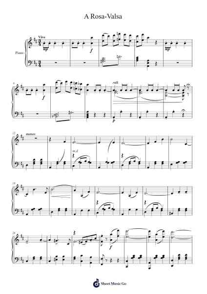 A Rosa-Valsa Sheet Music by Leocadio Raiol-Arr.Macre Accer