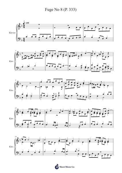 Magnificat sexti toni: Fuge No. 8, P. 333 Sheet Music by Johann Pachelbel-Arr.Chloepole