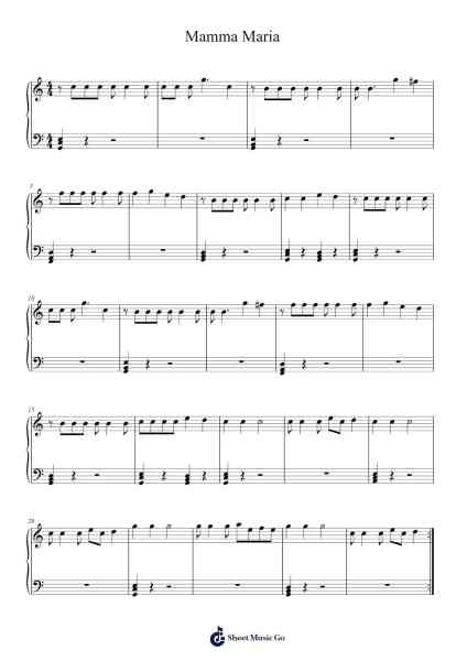 Mamma Maria Sheet Music by Ricchi e Poveri-Arr.Gaildie Tedn