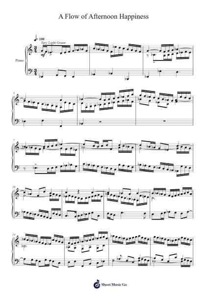 A Flow of Afternoon Happiness Sheet Music by Toursbur-Arr.Chesfitch Thompdie