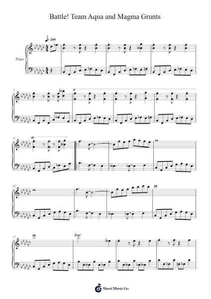 Battle! Team Aqua and Magma Grunts Sheet Music by Junichi Masuda-Arr.Dempbeau Leighstone
