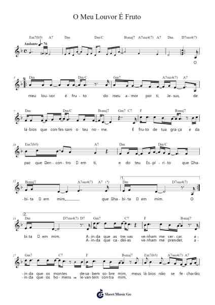 O Meu Louvor É Fruto Sheet Music by Vencedores Por Cristo-Arr.Hootus