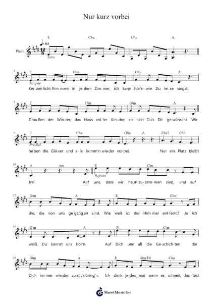 Nur kurz vorbei Sheet Music by Woolfrick Alyule-Arr.Nellvi