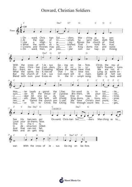 Onward, Christian Soldiers 樂譜由 Arthur S Sullivan - 編曲 Blithephne