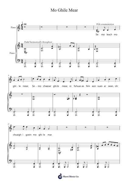 Mo Ghile Mear Sheet Music by Irish Traditional-Arr.Hartkeats