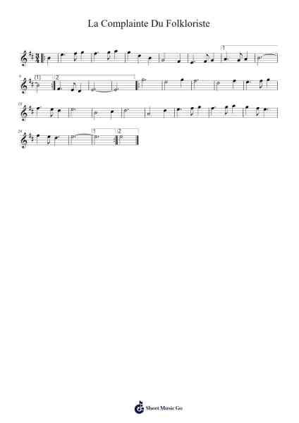 La Complainte Du Folkloriste Sheet Music by Peter_94-Arr.Trelyn