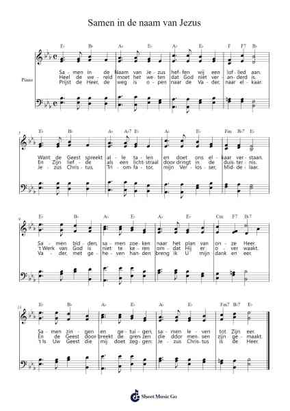 Samen in de naam van Jezus Sheet Music by -Arr.Charfra Tesscer