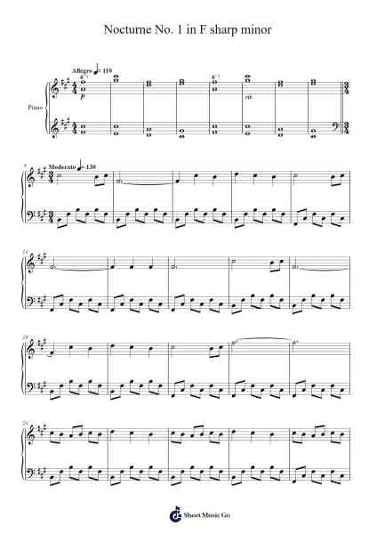 Nocturne No. 1 in F sharp minor Sheet Music by Montgomery Henry-Arr.Markxy