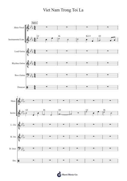 Viet Nam Trong Toi La Sheet Music by Yen Le-Arr.Blycarr
