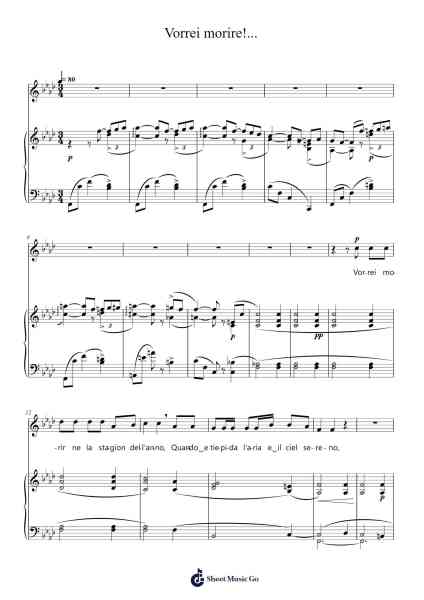 Vorrei morire!... Sheet Music by Francesco Paolo Tosti-Arr.Rares