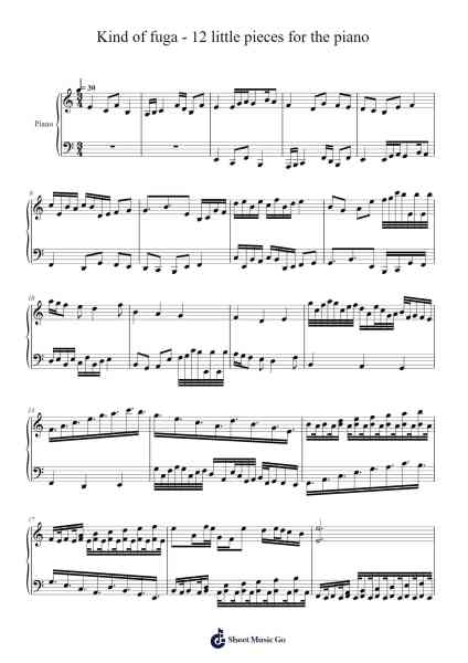 Kind of fuga - 12 little pieces for the piano Sheet Music by Ogfey-Arr.Peing
