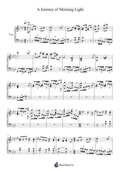 A Journey of Morning Light Sheet Music by Toursbur-Arr.Kingsgan