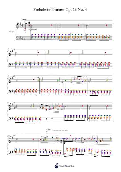 Prelude in E Minor, Op. 28, No. 4 Sheet Music by Frédéric Chopin-Arr.Watloise Fredgee