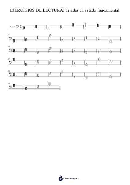 EJERCICIOS DE LECTURA: Triadas en estado fundamental Sheet Music by Indira Sánchez Franco-Arr.Duttdes Dawnpril