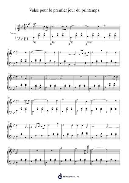 Valse pour le premier jour du printemps Sheet Music by Biba Dupont-Arr.Trelyn