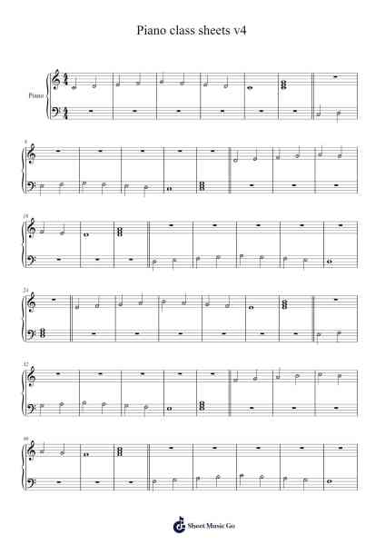 Piano class sheets v4 Sheet Music by Yedle Adelo-Arr.Mortion Woolftab