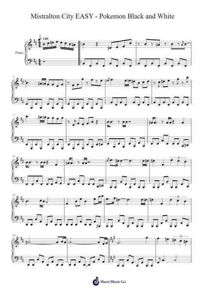 Mistralton City EASY - Pokemon Black and White Sheet Music by Shota Kageyama-Arr.Jorrell
