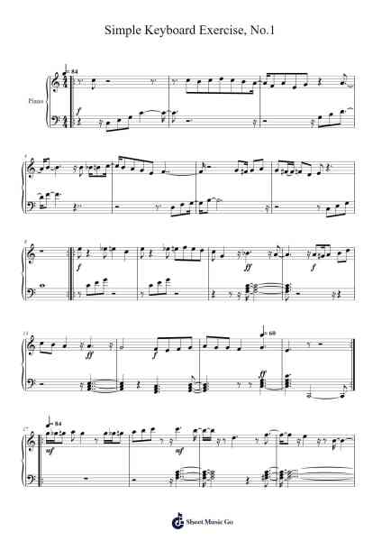 Simple Keyboard Exercise, No.1 Sheet Music by Flowermorse-Arr.Deirrine Sisibyl