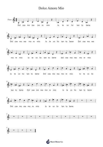 Dolce Amore Mio Sheet Music by Nydia Lícia-Arr.Bobright