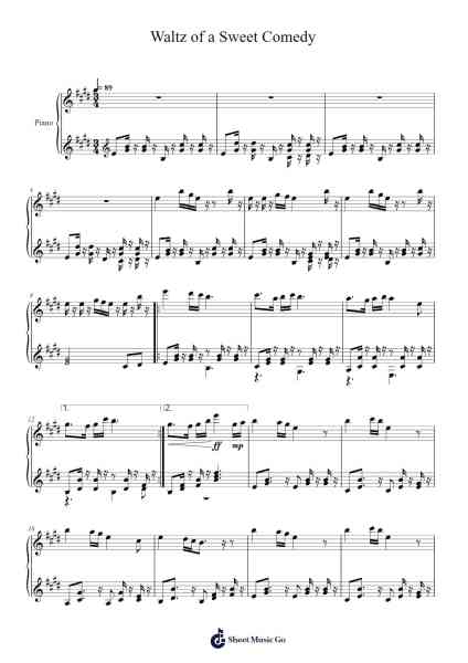 Waltz of a Sweet Comedy Sheet Music by Thatia Browningpag-Arr.Springgene
