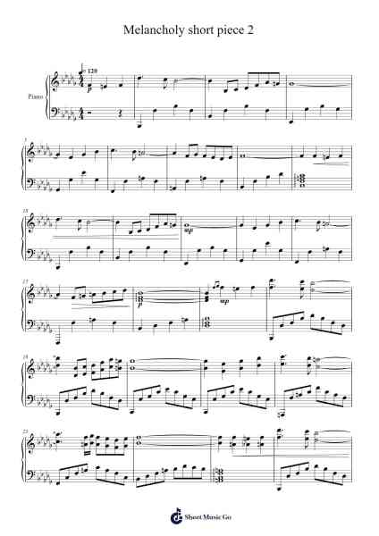 Melancholy short piece 2 Sheet Music by Masao Aichi-Arr.Odefred