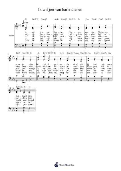 Ik wil jou van harte dienen Sheet Music by -Arr.Kingsmiah Burnekyle