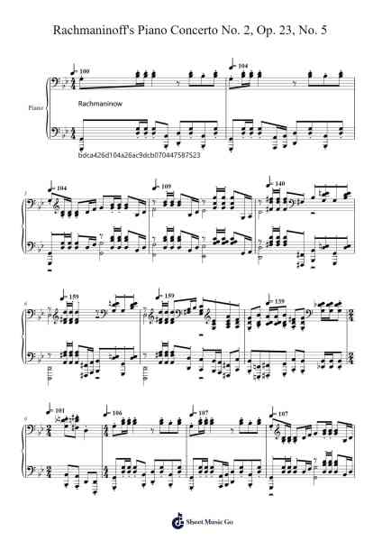 Piano Sonata No. 14 in C-Sharp Minor, Op. 27, No. 2 "Moonlight": III. Presto Sheet Music by Sergei Rachmaninoff-Arr.Maugvia Browninglogg