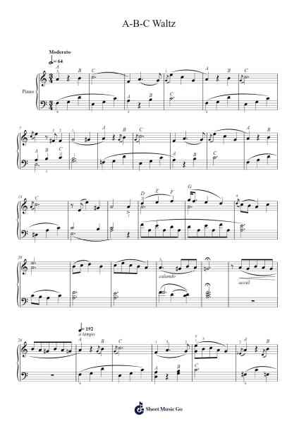 A-B-C Walzer Sheet Music by Carl Reinecke-Arr.Gekeith Fordkiel