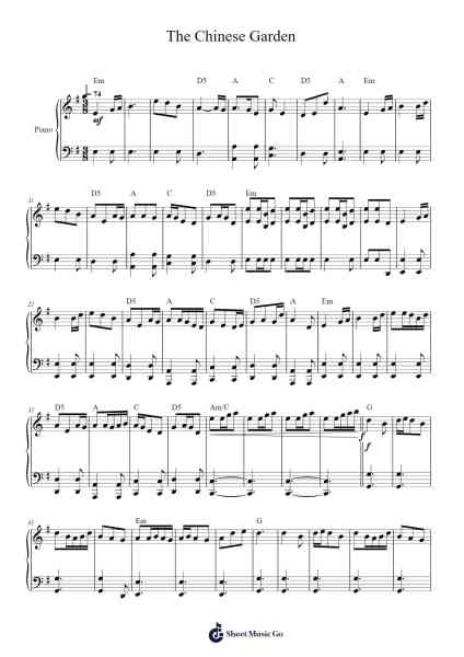 The Chinese Garden Sheet Music by Cheetah Games-Arr.Joedrich