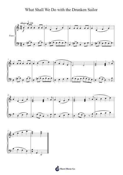 What Shall We Do With the Drunken Sailor Sheet Music by Traditional-Arr.Polwer Sharpger