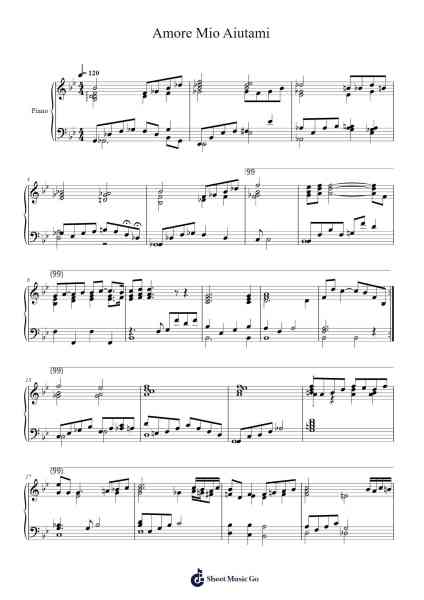 Amore Mio Aiutami Sheet Music by Piero Piccioni-Arr.Blycarr