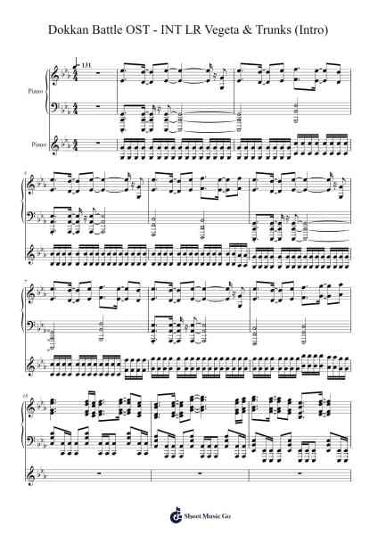 Dokkan Battle OST - INT LR Vegeta & Trunks (Intro) Sheet Music by notsowiseone-Arr.Paggo Bruhale